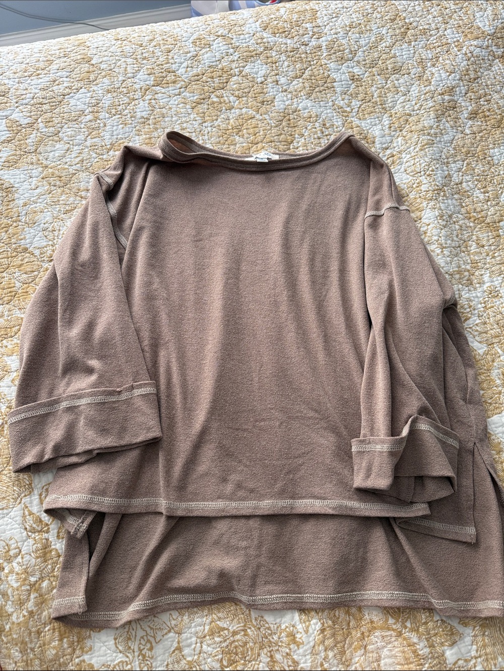She and Sky Relaxed Boatneck Tunic in Taupe pink/Brown